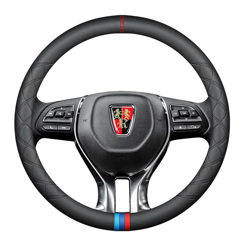 Hand-Stitched Genuine Leather Steering Wheel & Handle Cover for Roewe RX5, Ei5, i6, 360, RX8 MAX