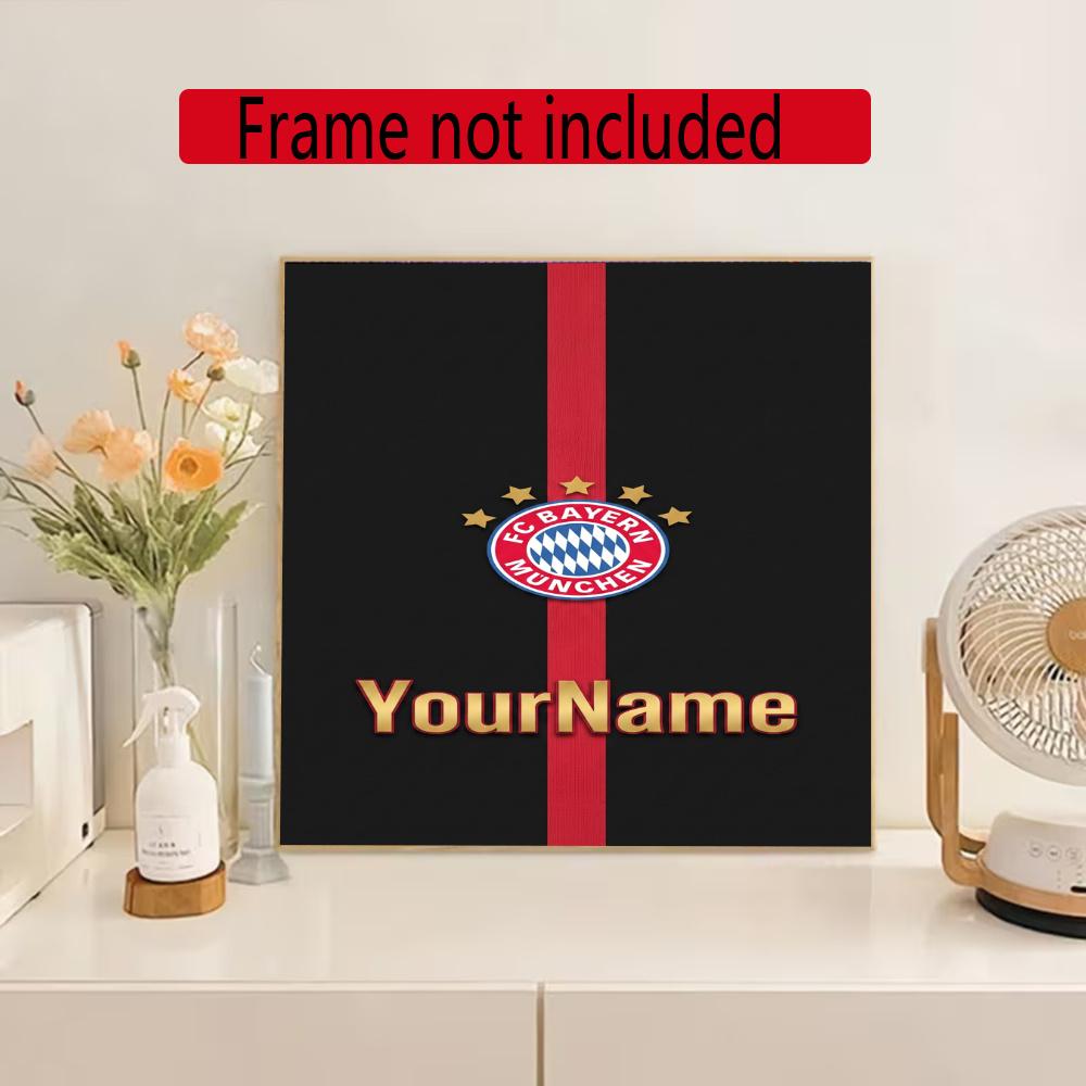 Fc Bayern Mnchen Customize Your Name Diamond Painting Round Diamond Diy Frameless Holiday Artwork Suitable For Home Office Wall Decoration