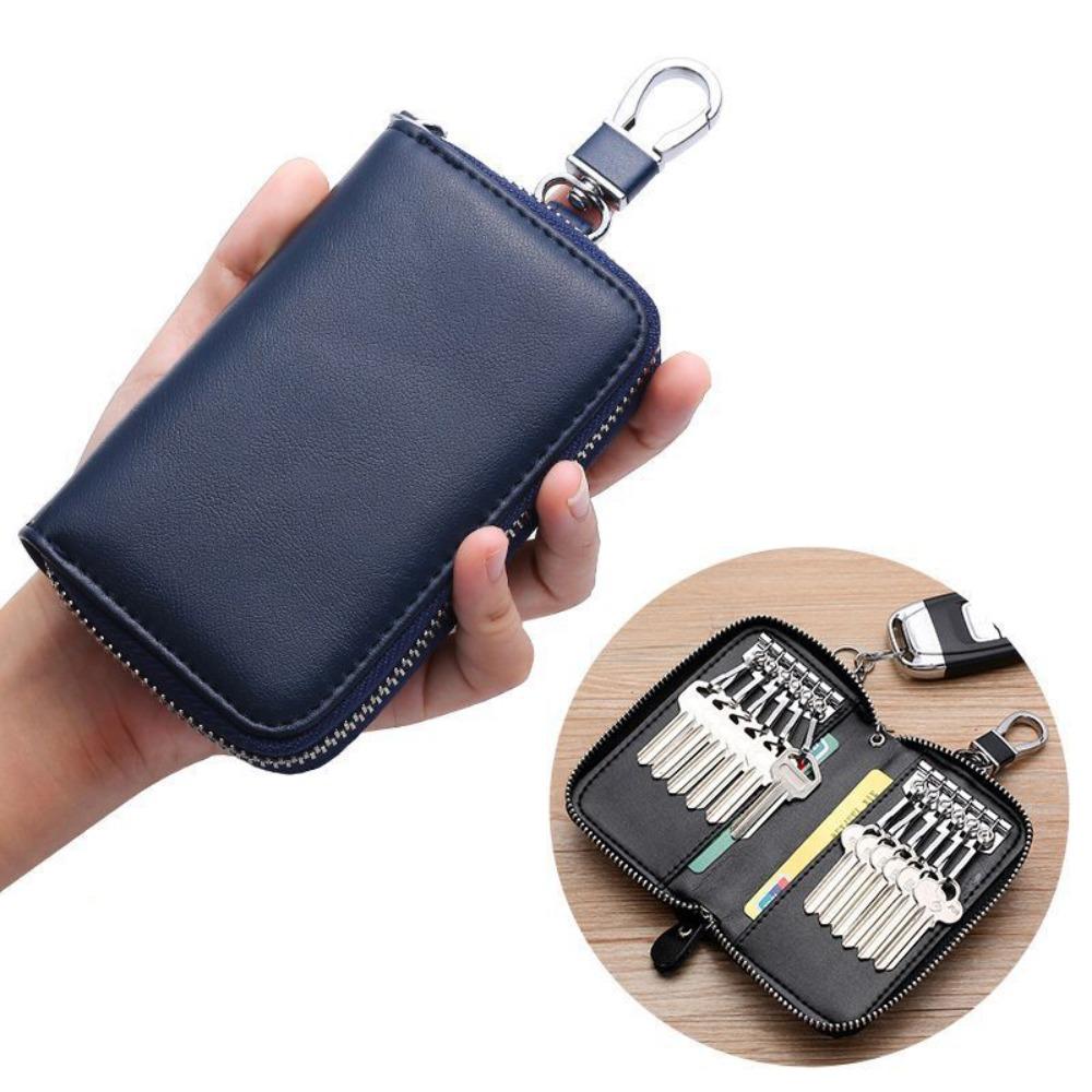 Waterproof Car Key Wallet Retro Zipper Key Bag Lightweight Key Storage Pouch  Commuting Use