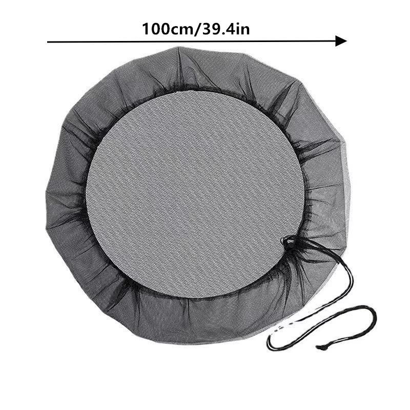 Trash Can Lid Covers - Mesh Drawstring Dustproof Covers for Outdoor/Indoor Garbage Bins, Leaf/ Debris Protection