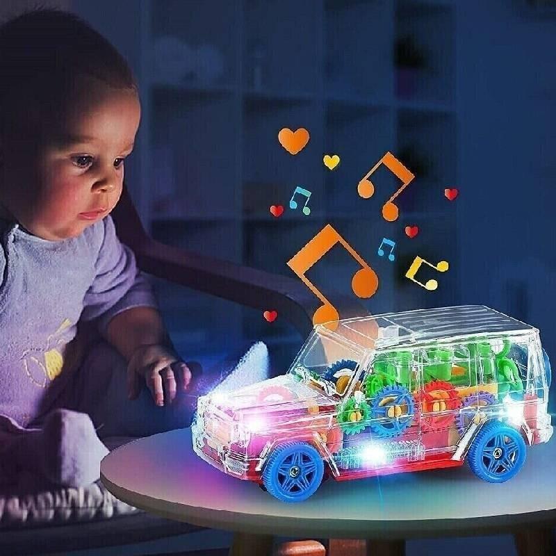 Transparent Gear Big G Electric Toy Car With Light And Music For Kids Emotional Development