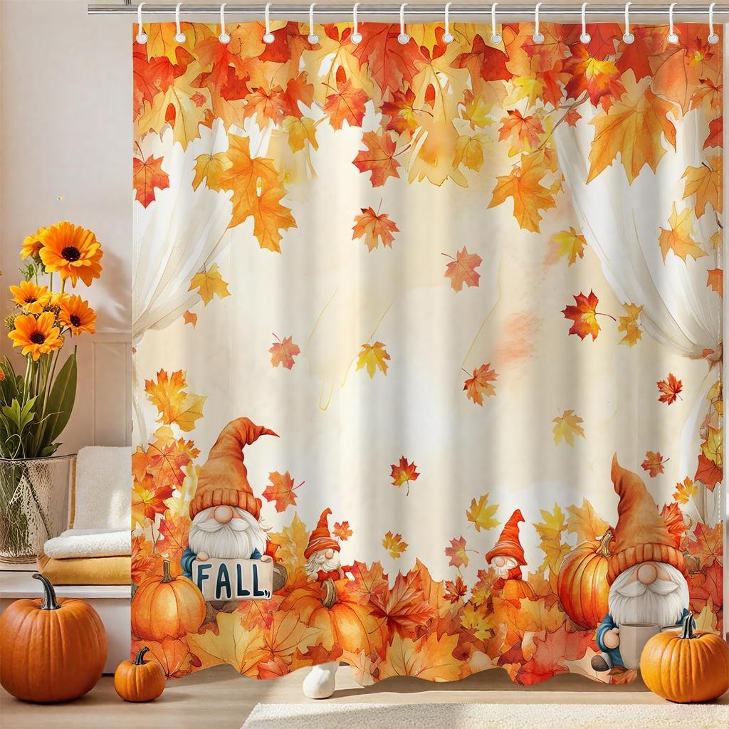 Christmas Shower Curtain Winter Snowman Xmas Pine Tree Shower Curtains For Bathroom Decor Waterproof And Mildew Resistant