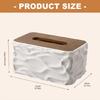 Modern Wood Finish Tissue Holder With Plastic Body And Waved Detail Multipurpose Tissue Dispenser For Any Interior Space