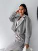 autumn and winter fashion versatile suit collar solid color short woolen small coat women