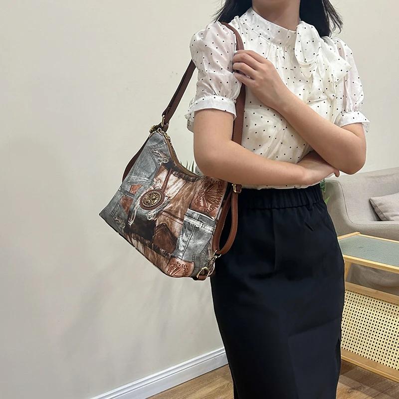 Новые модные женские сумки большой емкости сумки через плечо решетчатые сумки на молнии — фото 5