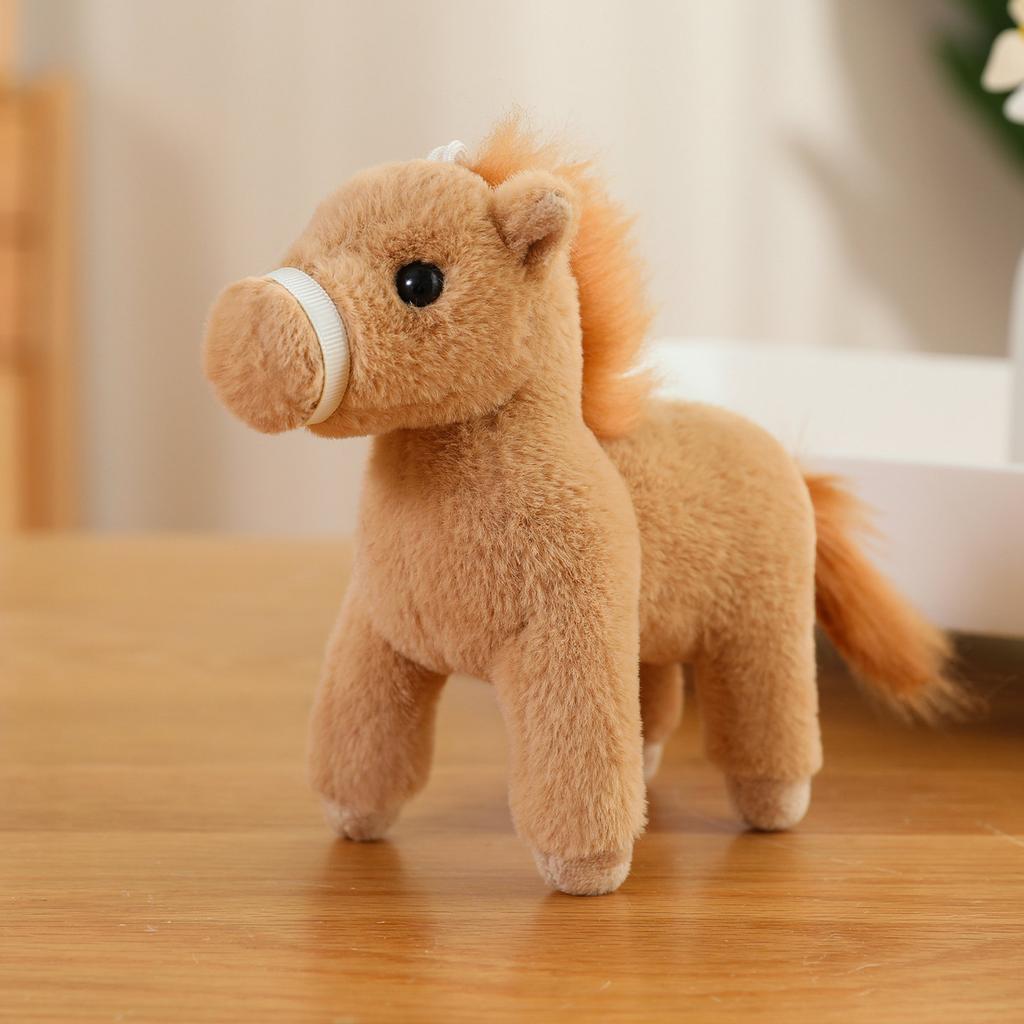 Cute Simulation Pony Doll Plush Toy Little White Horse Zodiac Horse Year Doll Children Accompany Soothing Doll
