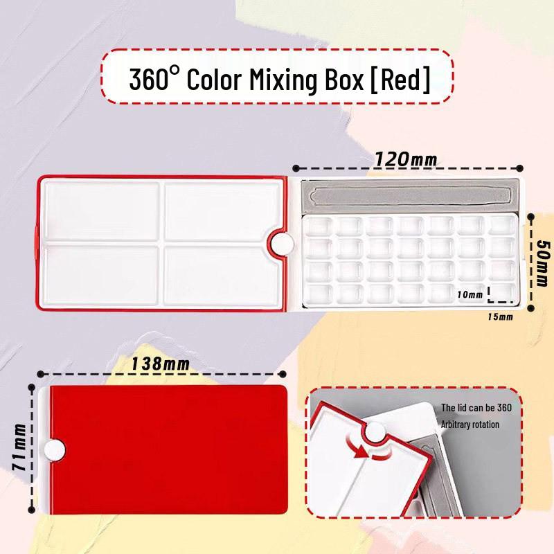 Portable Multi-Functional Watercolor Paint Box with Brush Washer Palette & Bucket