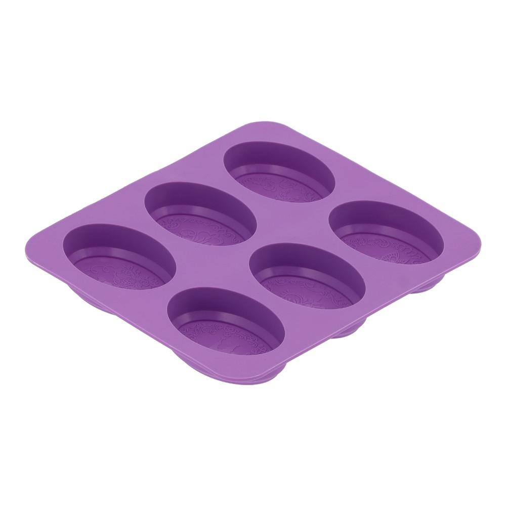6-Cavity Design Soap Molding Case Flexible Silicone Cake Mold Set Silicone Soap Mold  Handmade Soap