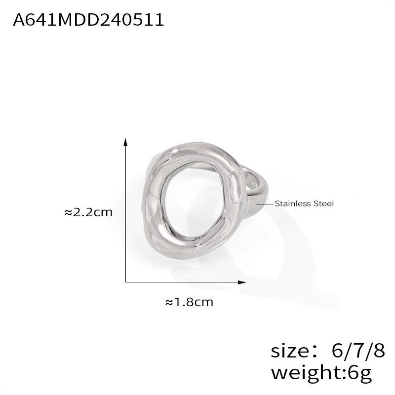 Minimalist Large Rings For Women Stainless Steel Gold Plated Waterproof Hip-hop Women's Finger Ring Aesthetic Jewelry