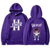 Interesting boy swinging logo printed hoodie