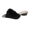 Fashion 2025 NEW High Quality Simple Fashionable Pointed Toe Block Heel Slippers Indoor Outdoor Wear Comfortable Half Slippers
