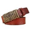 Classic Genuine Leather Womens Belt With Smooth Alloy Buckle For Fashion And Office Wear