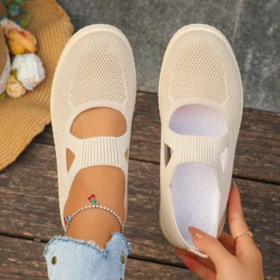 Fashion 2025 Summer New Knitted Flat Bottom Women's Single Shoe Fashionable Lightweight Single Shoes for Women Breathable Women Shoes