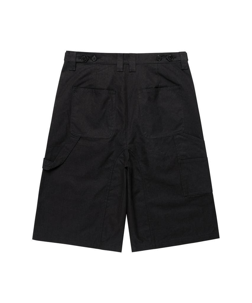 THEVINYLHOUSE Three-Quarter Dart Pants Black