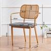Nordic Light Luxury Wrought Iron Rattan Dining Chair - European Style for Home, Hotel, Cafe, or Leisure.
