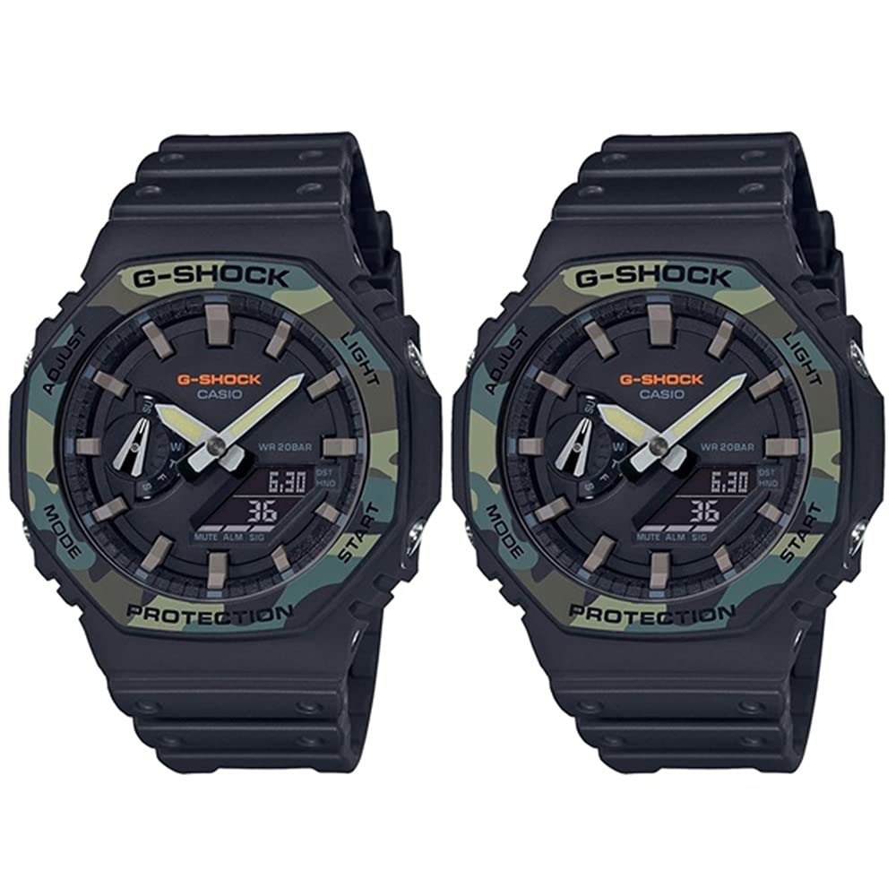 

[Casio] CASIO Waterproof Pair Watch G-SHOCK Men s Women s Unisex Pair Ana-Digi Camouflage Black GA-2100SU-1AGA-2100SU-1A Watch