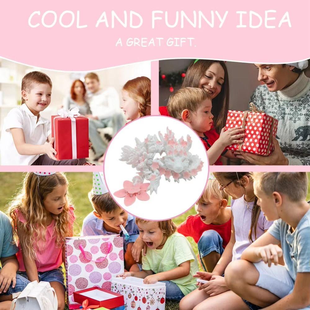 Sakura Dragon 3D Printed Diceratops Dragon Laser 3D Articulated Dragon Toys  Landscaping Decoration