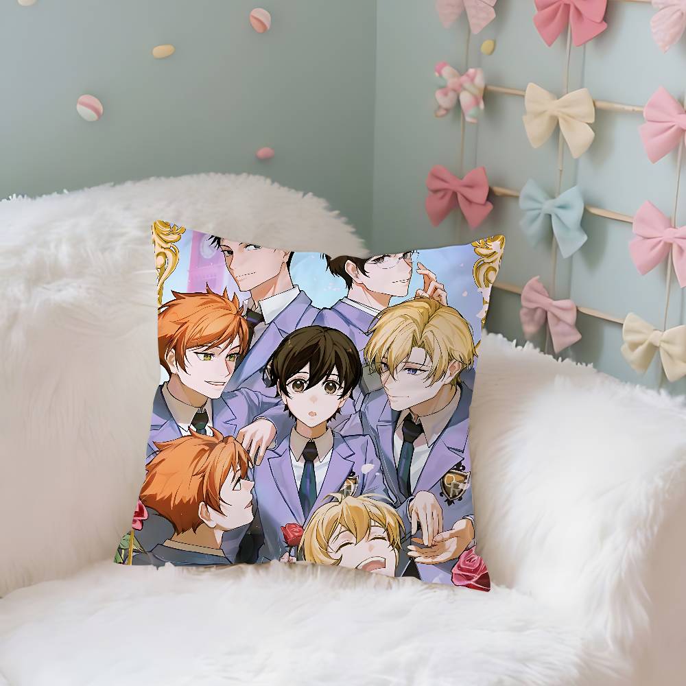 

Anime O-Ouran H-High S-School Throw Pillow Covers Pattern Cushion Cover Suitable For Sofa Bedroom Car Pillow Cover 40cmx40cm