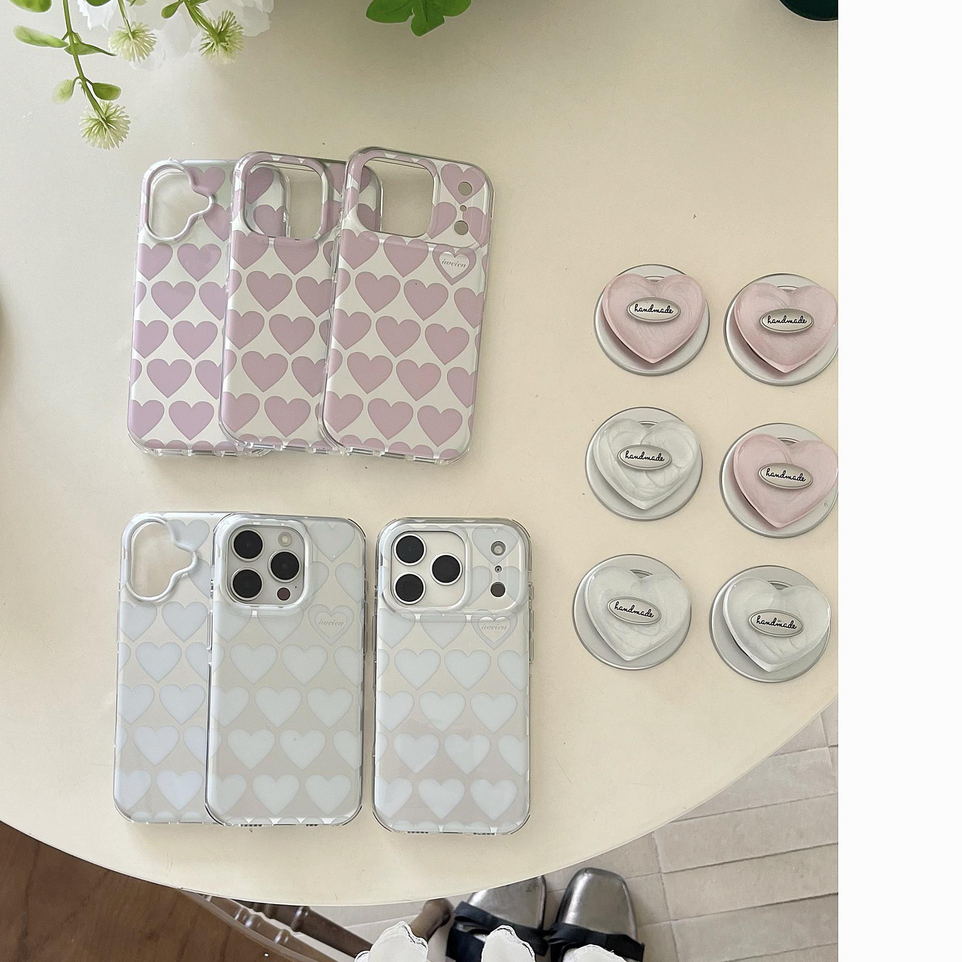 

Korean Sweet Love Magnetic Stand Case for iPhone 17 Pro Max/16/15P iPhone 17 Pro