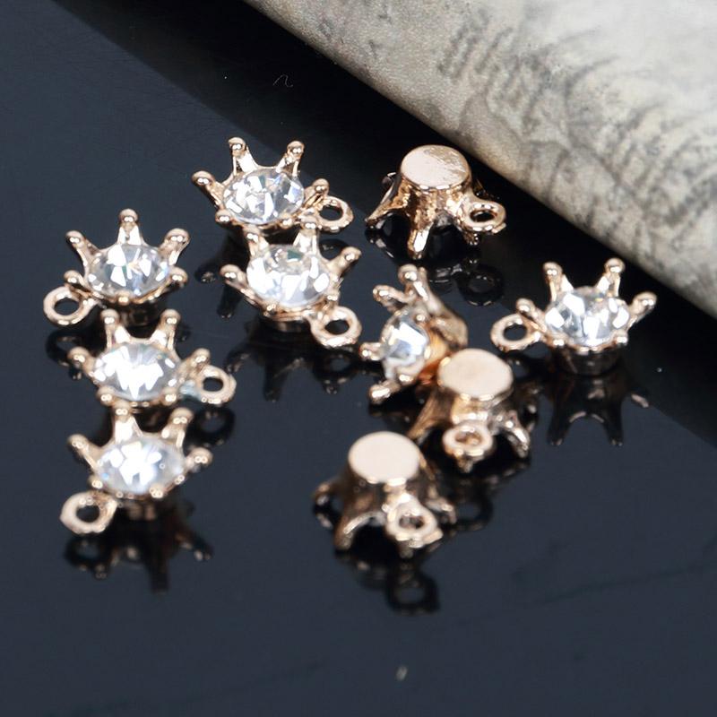 Engood 100Pcs Rhinestone Buttons Sewing Trim & Embellishments Craft Buckle DIY Pendant for DIY Hair Apparel Accessories ZJ41