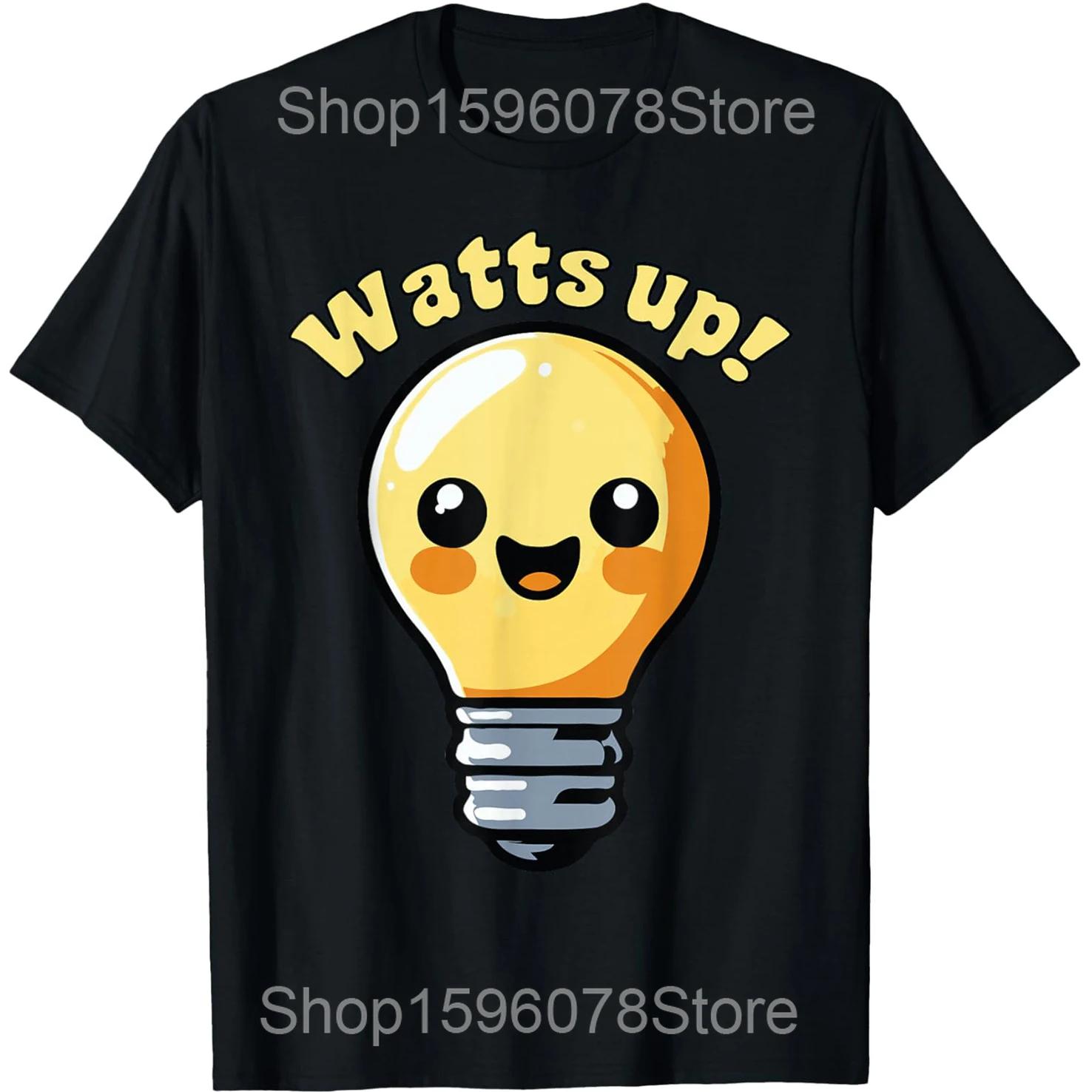 Подарки Электрику Могу Я Получить Ватт Ватт Ретро Винтаж Футболки Мужские Хлопок Юмор Уличная Одежда Футболка Короткий Рукав Унисекс Одежда S