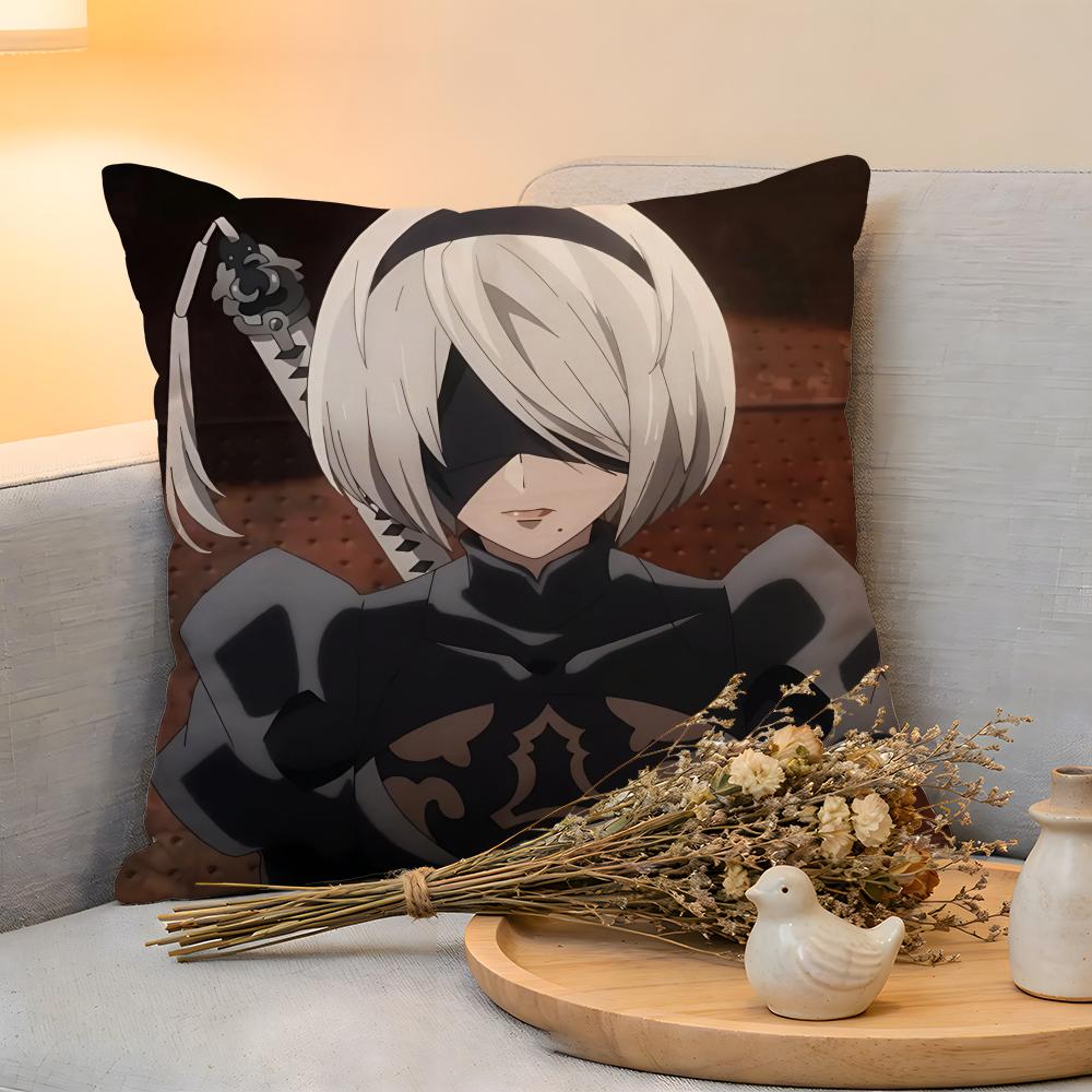Cushion Cover  Linen  SkinFriendly Soft Decorative Case For Sofa Home Decor Cool Anime NNier Automata Pillow cover