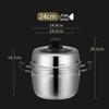 ZISIZ Edelstahl Mehrschichtiger Dampfkochtopf