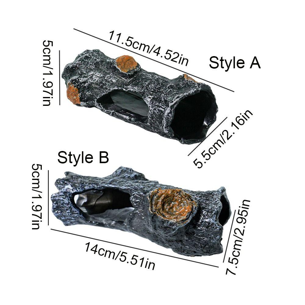 PVC Hollow Tree Trunk Ornament Simulation Fish Shrimp Hiding Cave Tree Stump Shelters  Landscaping