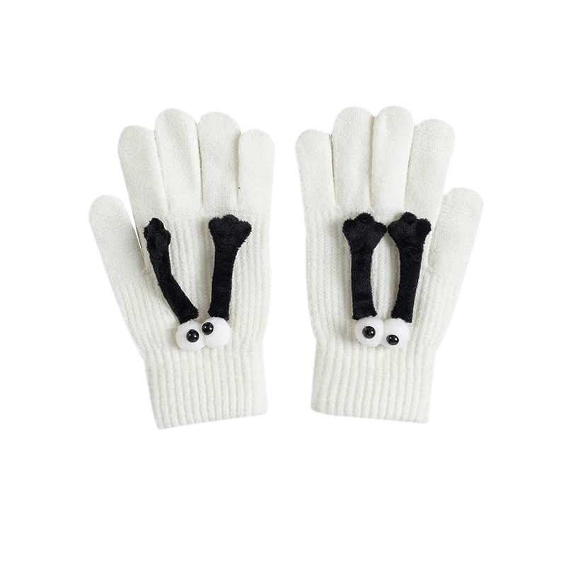 Korean Version of Touch Screen Gloves for Couples In Winter Thick for Men and Women New Cute Knitted Split Finger Thickened Warm Cycling Fingerless