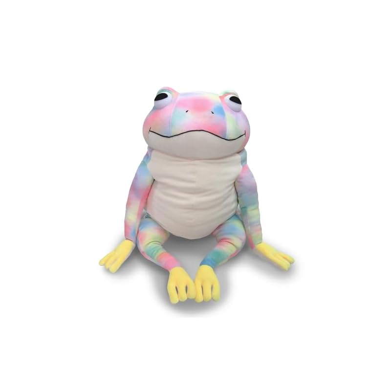 Shinada Global Mochi Series Mochikaeru Rainbow XL Plush Toy, XL Size, 35 X 35 X 50cm, Animal, MOKR-0900R