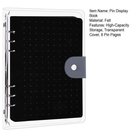 Anstecknadel-Displaybuch 8 Filz-Ansteckseiten Abzeichen-Sammler-Album Emaille-Pin-Organizer