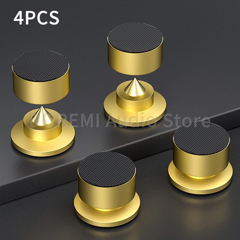 

4Pcs HiFi Speaker Spike Stand Foot Pads Aluminum Alloy Shock-absorbing Feet Peg CD Stand Speaker Amplifier Isolation Feet Nail