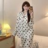 Cloud Cotton Women's Autumn Pajama Set: Long Sleeve, Long Pants, Cute & Casual Homewear, Wearable Outdoors