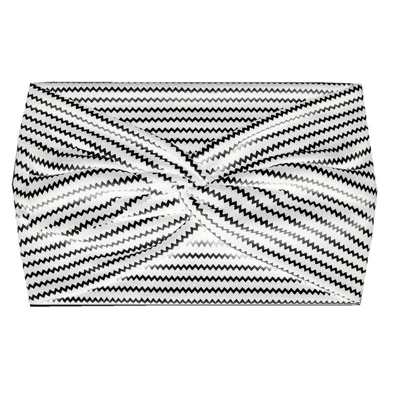 European and American Bohemian Elastic Cross Headband with Paisley Pattern and Knotted Design