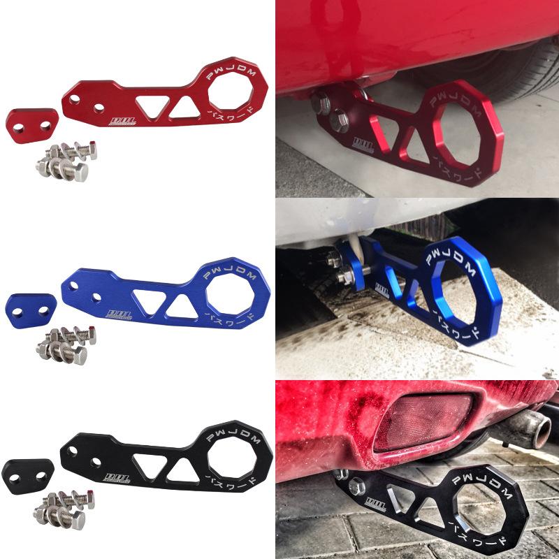 1 Set Universal Aluminum Alloy Rear Tow Hook Racing Rear Tow Hook Rhombic Towbar Towing Tools For Civic Fit Jazz Gk5