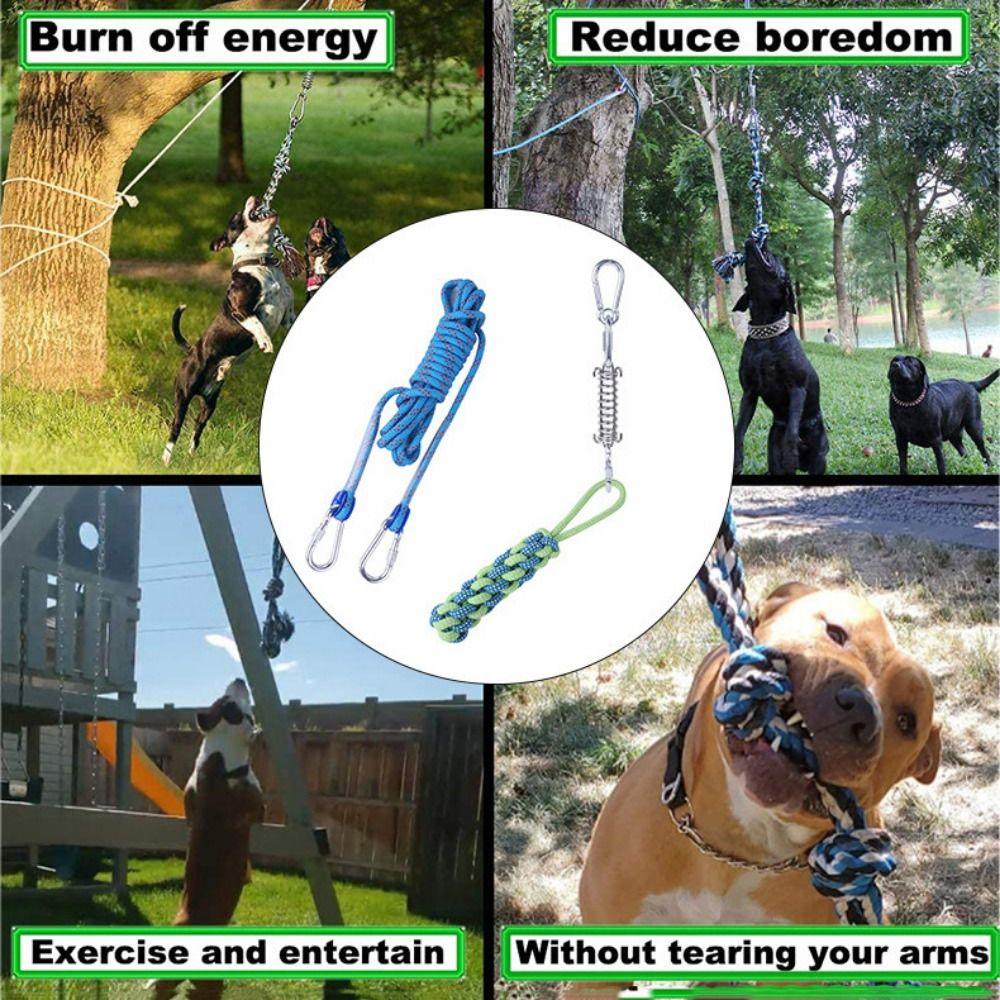 Bite Resistant Dog Spring Pole Toys Cotton Rope Dog Teething Toy  for Dogs Puppy