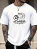 Unisex O Neck Tee Funny Camera Lens Slogan Text Print Cotton Short Sleeve Loose Summer Breathable Daily Casual Basic Wear Top