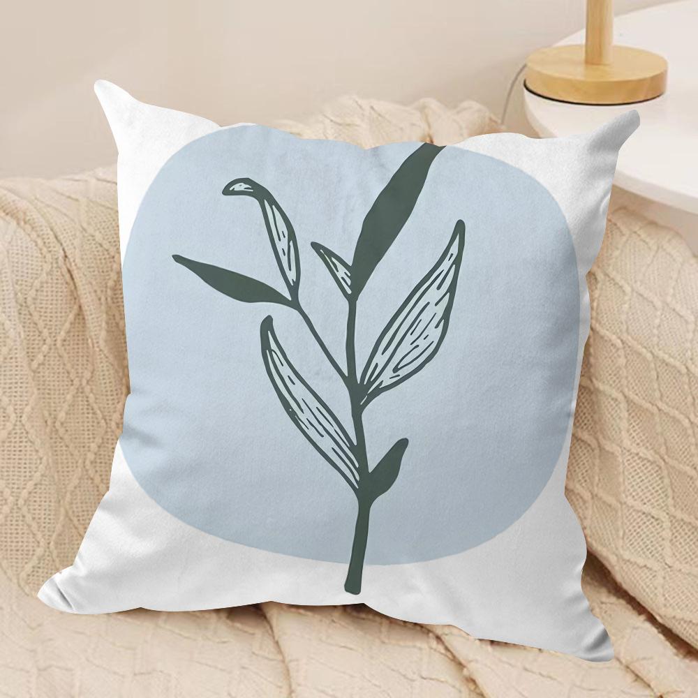 Minimalist Plants Cushion Cover Short plush Doublesided Print Square Throw Pillow Covers Sofa Home Cushion Decor
