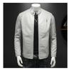 Herrenjacke Stehkragen Schlanke Jacke Herbstmode Herren Motorrad Lässiger Mantel Herren Moto Biker Mantel