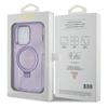 Guess Guhmp13Lhrsgsu Iphone 13 Pro / 13 6.1 Fioletowy/Purple Hardcase Ring Stand Script Glitter Magsafe