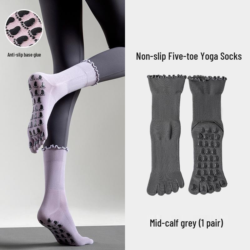 Non-slip Five-finger Yoga Socks - Spring/Summer Ballet Style for Pilates, Casual Japanese Sweet Design, Versatile Split-toe Sports Socks