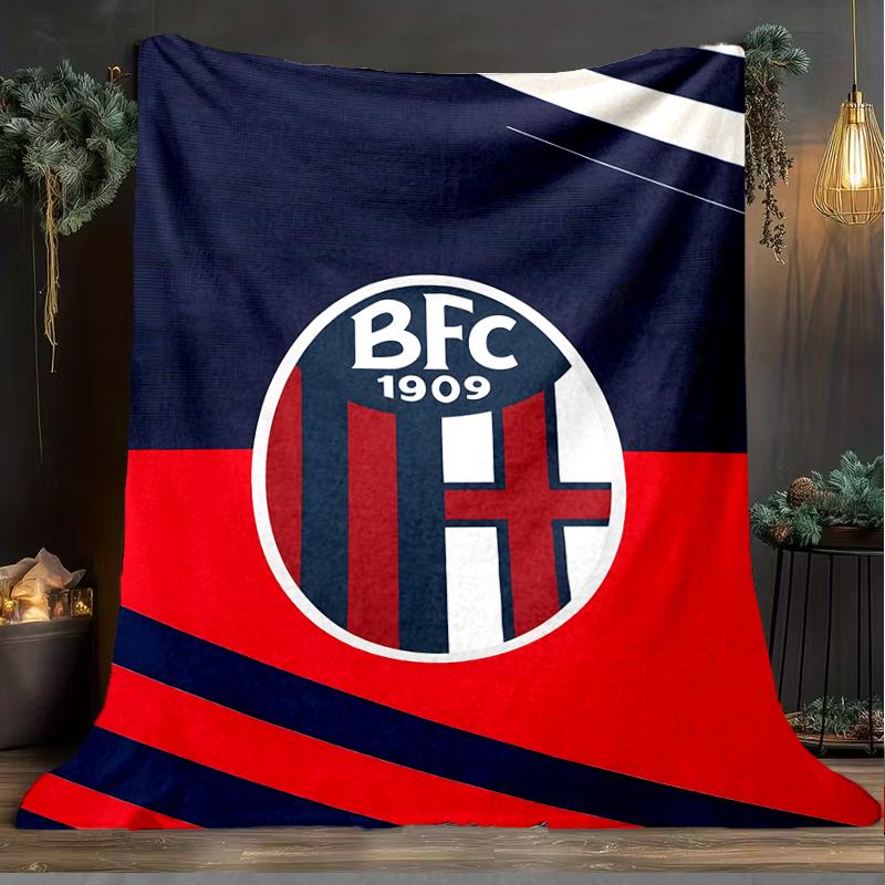 1PZ Coperta Morbida in Flanella Stampata Ac Milan per Camera da Letto Adulti Soggiorno Divano Campeggio Viaggio Regali per Fan Regali di Natale