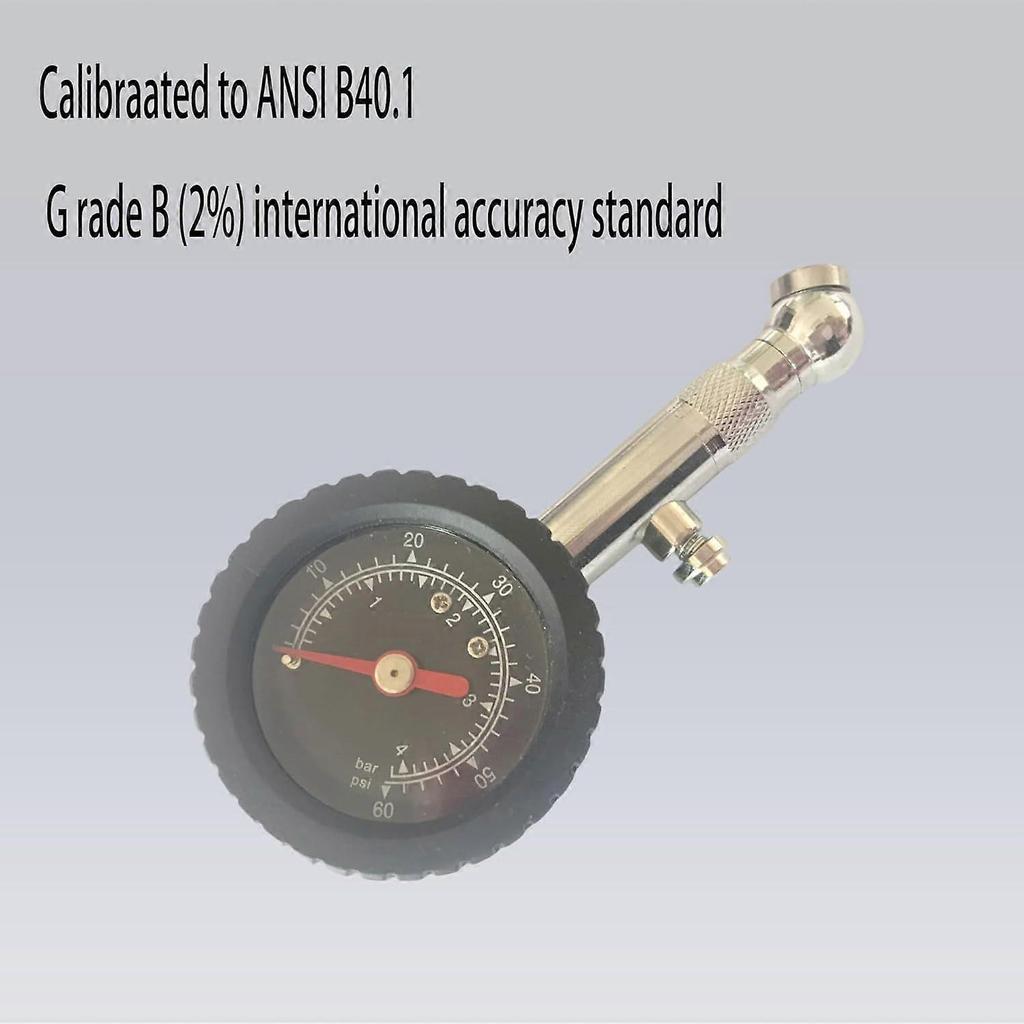 Tire Pressure Gauge 0-60 PSI, Heavy-Duty Chrome Metal Head, Measurement Tool for