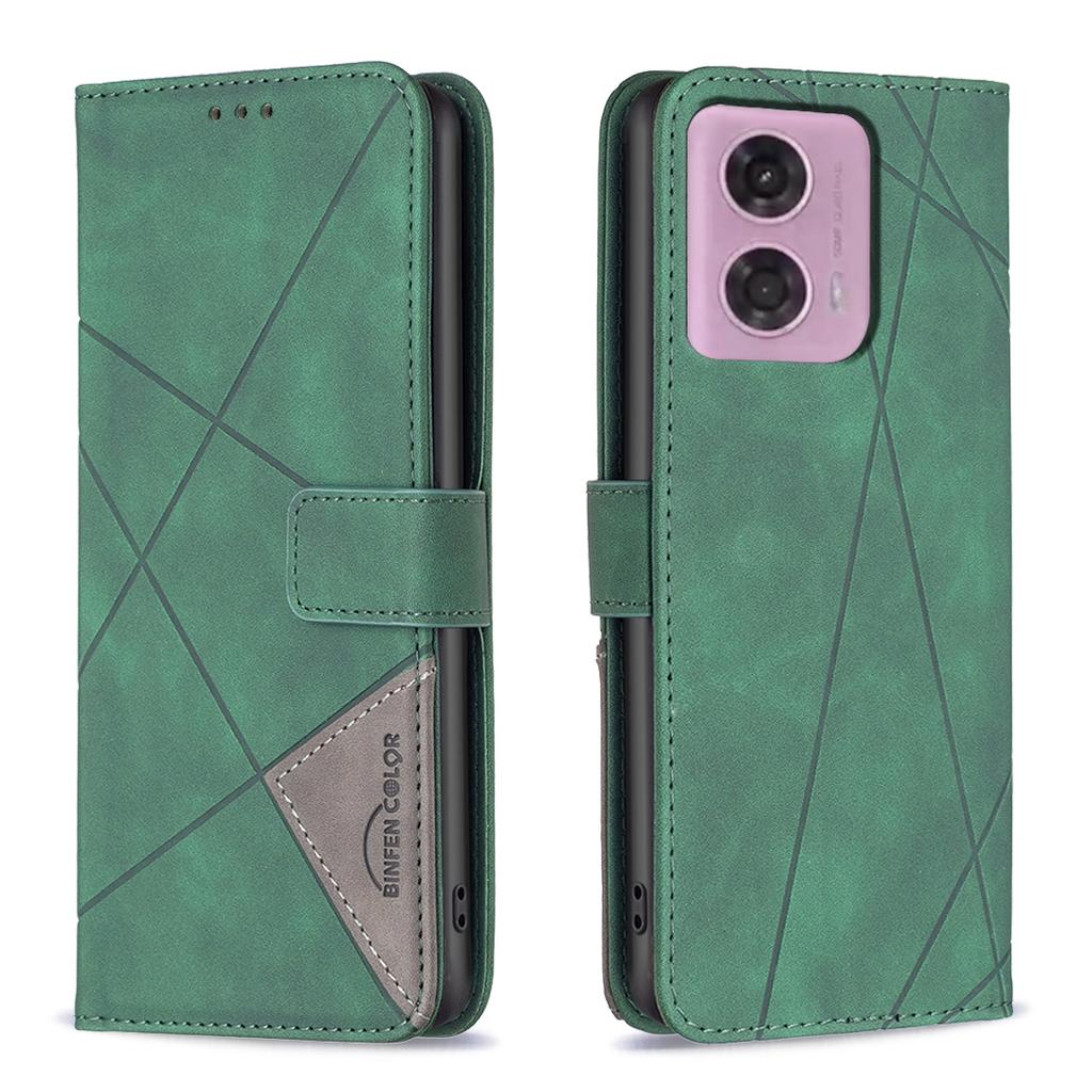 For Motorola Moto E14 4G/G04 4G/G04s 4G/G24 4G Phone Cases Wallet Stand Geometry Imprint Leather Cover