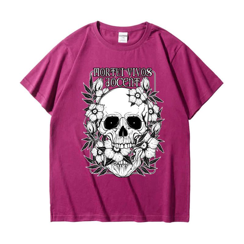 

Футболка из тяжелого веса 220 GSM, футболка из 100% хлопка Mortui Vivos Docent The Dead Teach The Living с принтом, мужские повседневные базовые мужские топы с круглым вырезом, футболка