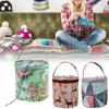 Borsa porta gomitoli rotonda per lana da maglia, organizer per sacchetti di lana, uncinetto, aghi da cucito, borsa a mano, attrezzi per tessitura, accessori, ciotola, borse per artigianato, tote