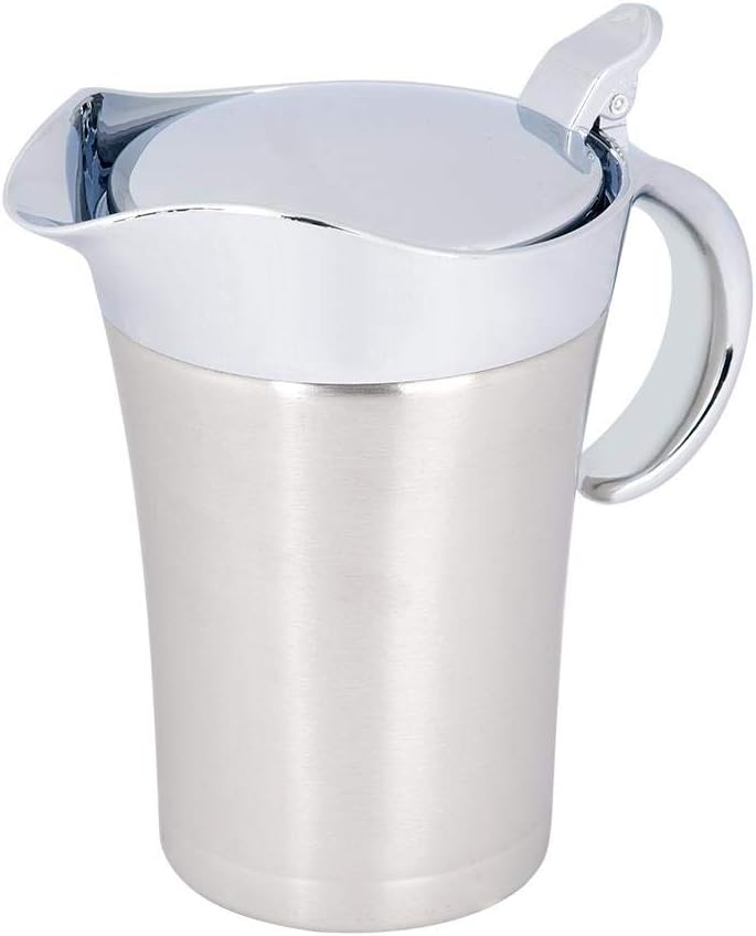 

Соусник из матовой нержавеющей стали 304, термоизолированный кувшин для соуса с двойными стенками для соуса или сливок на День Благодарения для ресторана 750 ML серебряный