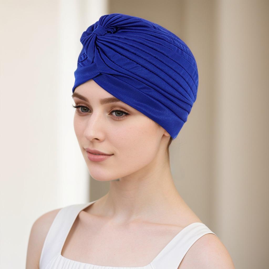 European & American Pleated Hijab and Watermelon Turban