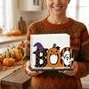 Wood Wooden Napkin Holder Ghost Pattern 2D Flat Tissue Holder  Holiday Party