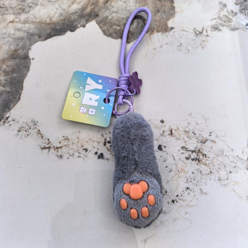 Cat's Paw Soft Stuffed Plush Toys Cute Kitten Paws Plushies Keychian Backpack Charm Hanging Pendants Gifts For Girls Birthday